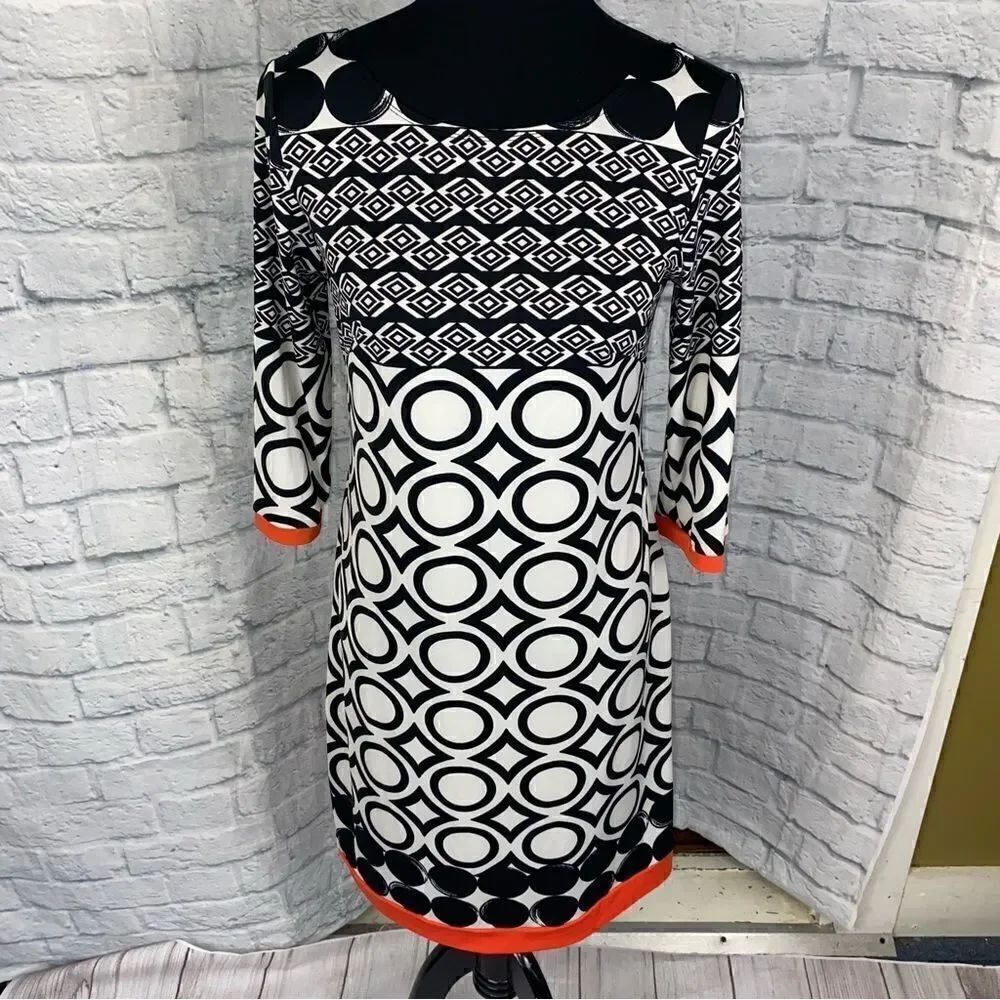 AB Studio pattern print midi dress women size Medium